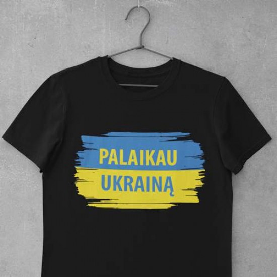 Marškinėliai Palaikau UKRAINĄ! vėliava